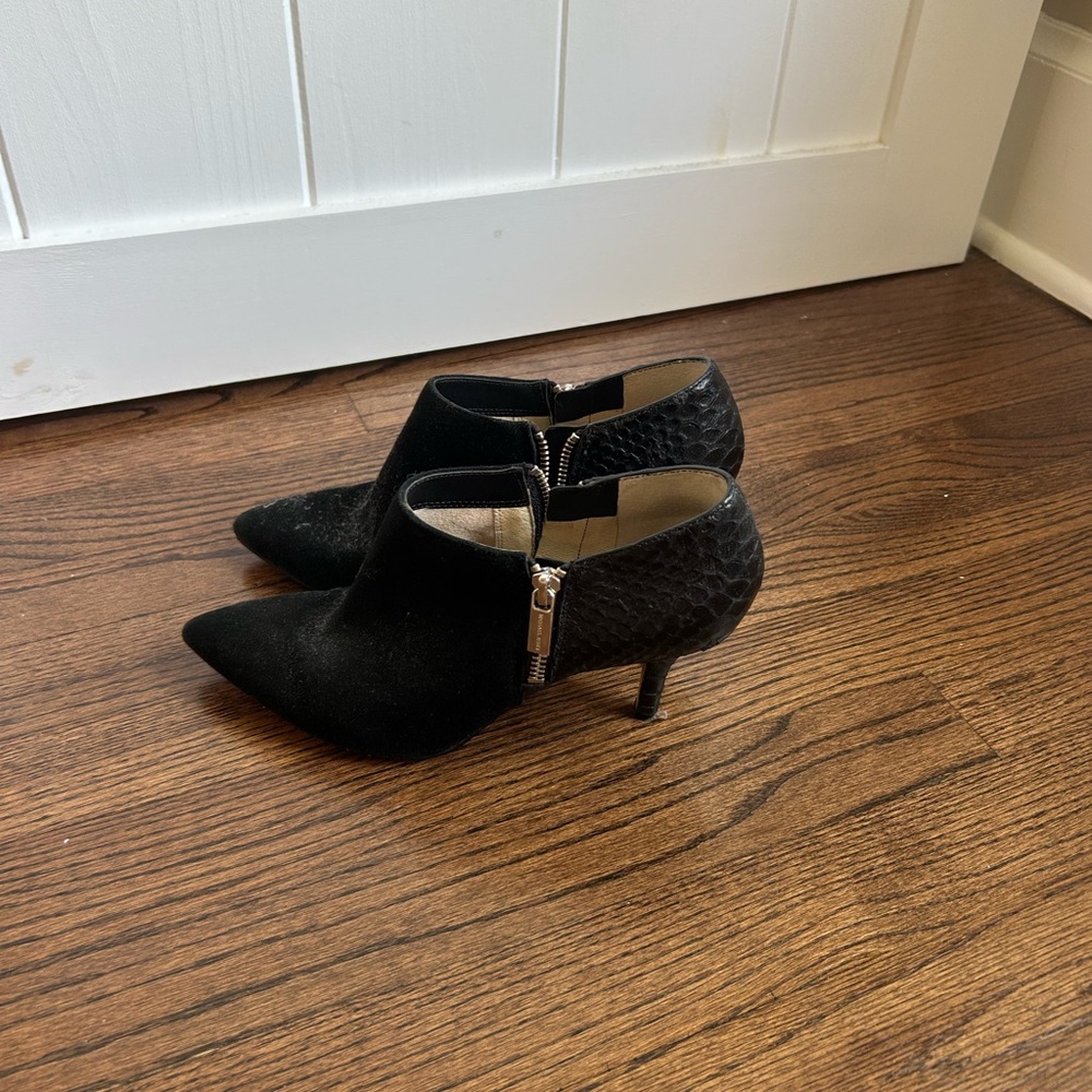 Michael Kors Black Textured Heeled Boots